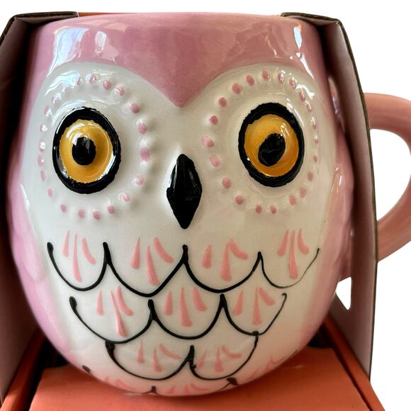 Tea Emporium Pink Owl Ceramic Mug With 25 Bags of Forest Berry Green Tea New - Picture 3 of 11